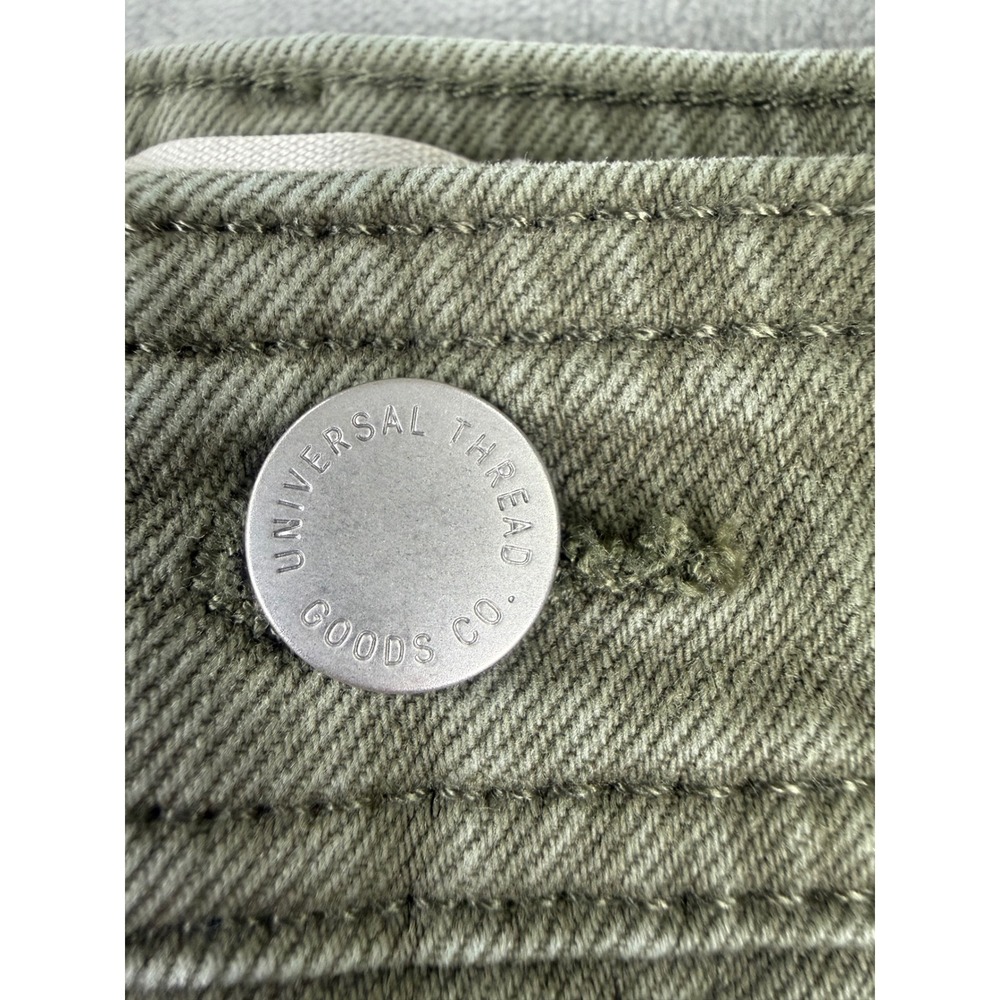 Universal Thread Olive Green Wide Leg Ankle Jeans Womens 14 High Rise Cropped - Picture 7 of 12